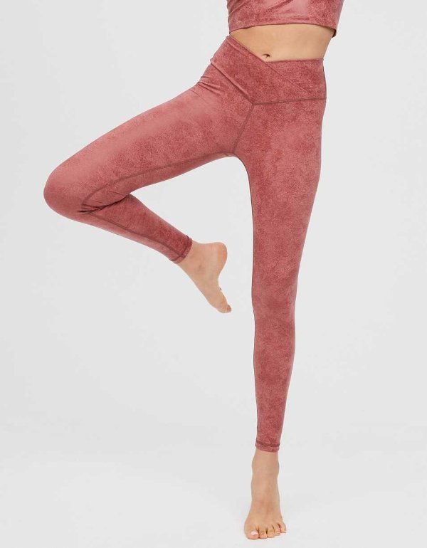 aerie aerie OFFLINE By Aerie The Hugger Crossover High Waisted Crackle Legging  OFFLINE By Aerie The Hugger Crossover High Waisted Crackle Legging 54.95