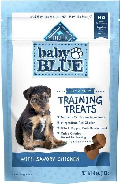 Baby Blue Natural Savory Chicken Puppy Treats, 4-oz bag
