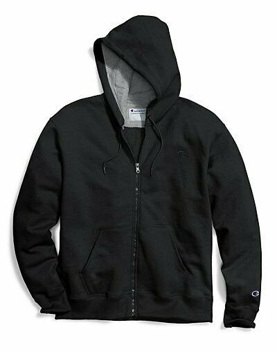 Fleece Jacket Mens Powerblend Sweatshirt Full Zip Hooded Stitched Logo