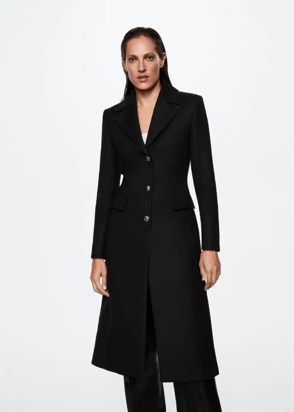 Metallic buttoned coat - Women | Mango USA