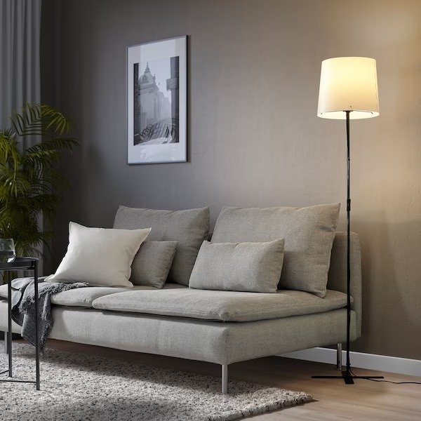 BARLAST Floor lamp, black/white, 59" - IKEA