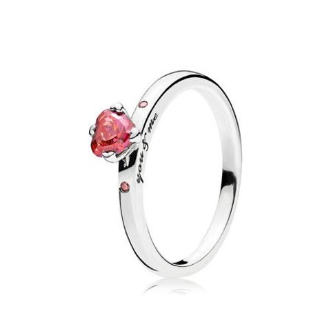 PandoraYou & Me Ring with Pink Heart CZ