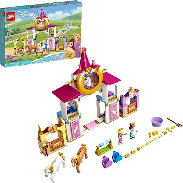 Disney Belle and Rapunzel’s Royal Stables 43195 Building Kit; Great for Inspiring Imaginative, Creative Play (239 Pieces)