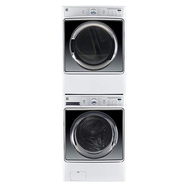 Smart Front-Load Laundry 5.2 cu. ft. Washer & Electric Dryer Bundle in White, includes delivery and hookup