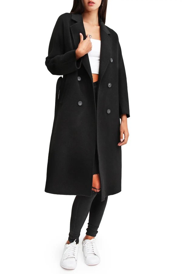 Boss Girl Double-Breasted Wool Coat