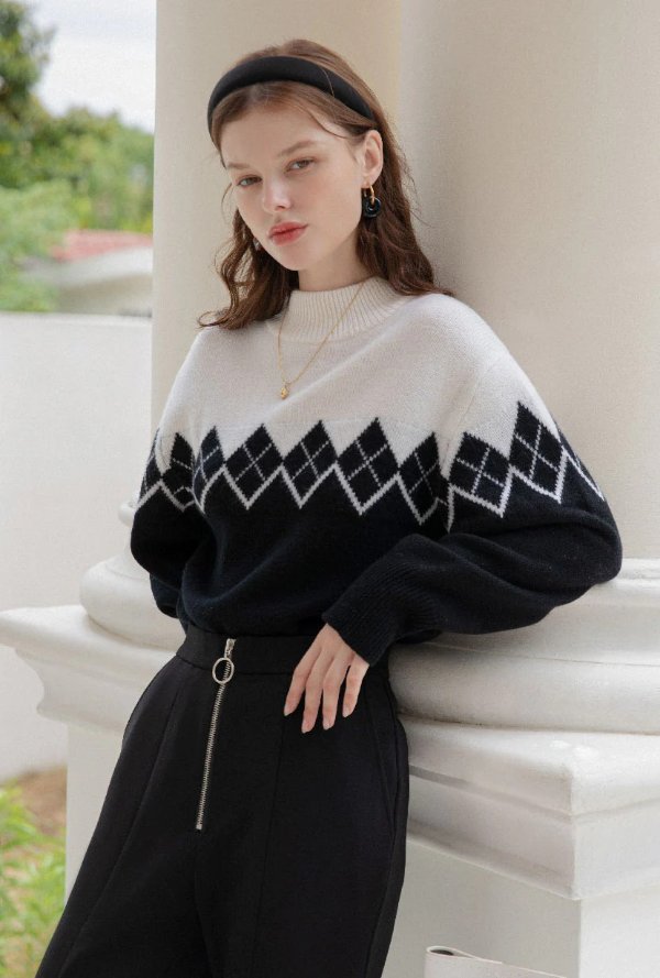 Holly Wool Sweater - Black & White
