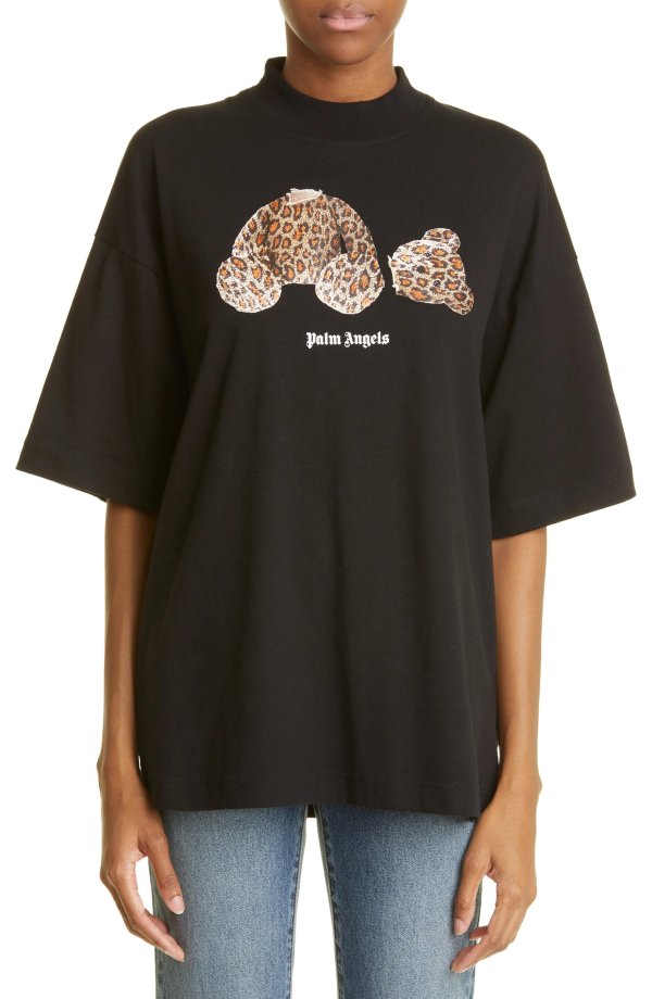 Leopard Bear Cotton Logo Tee