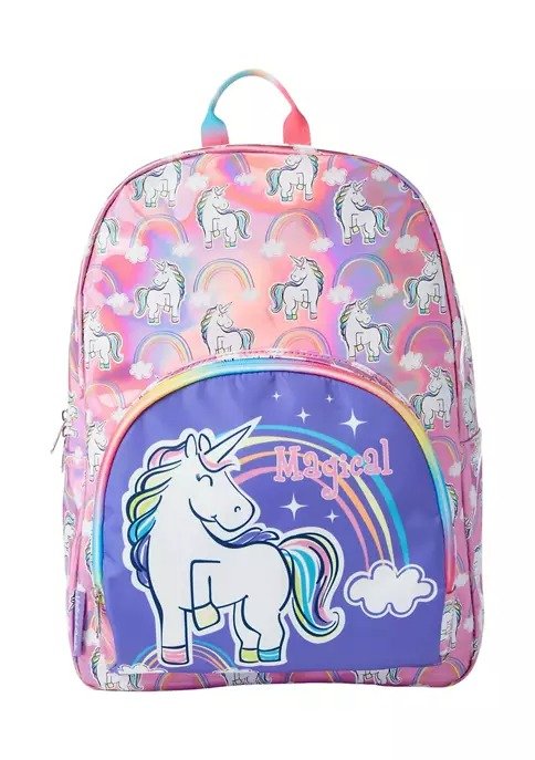 Girls Metallic Unicorn Backpack
