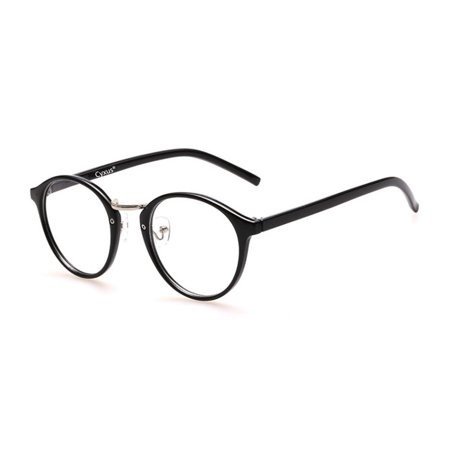 Retro Round Blue Light Blocking Computer Glasses for Anti Eyestrain UV400, Black Frame Unisex(Men/Women) Eyewear
