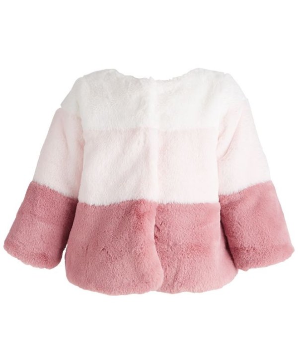 Baby Girls Pieced Fleece Coat, Created for Macy's