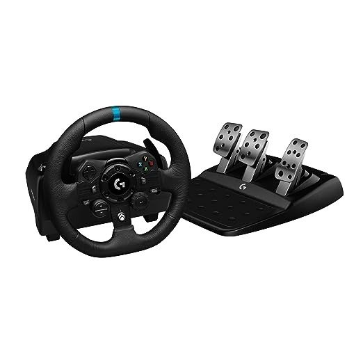 923 Racing Wheel and Pedals for Xbox Series X|S, Xbox One and PC featuring TRUEFORCE up to 1000 Hz Force Feedback, Responsive Pedal, Dual Clutch Launch Control, and Genuine Leather Wheel Cover