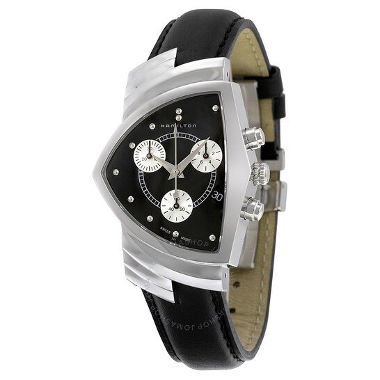 Ventura Chrono Black Dial Shield Shaped Men's Watch H24412732