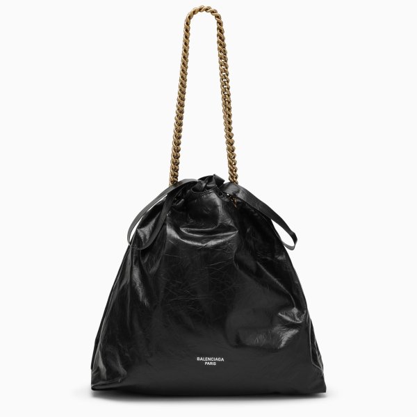 Crush medium tote bag black leather