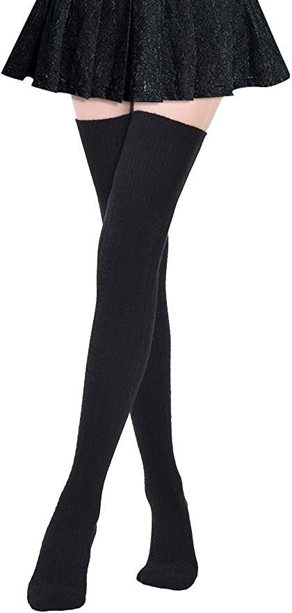 Extra Long Cotton Thigh High Socks Over the Knee High Boot Stockings Cotton Leg Warmers