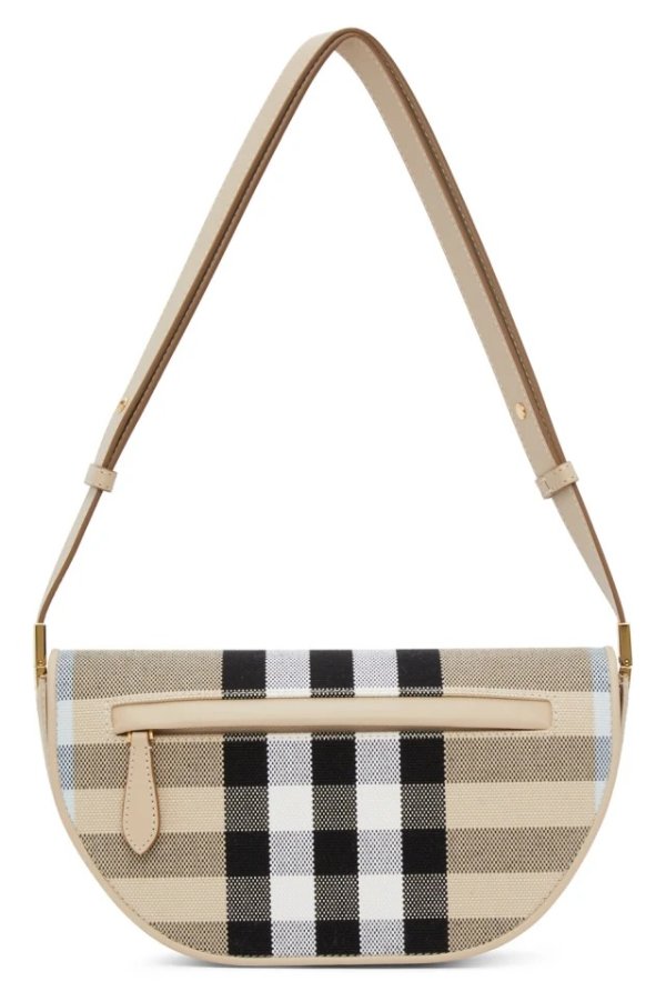 Beige Small Check Olympia Bag