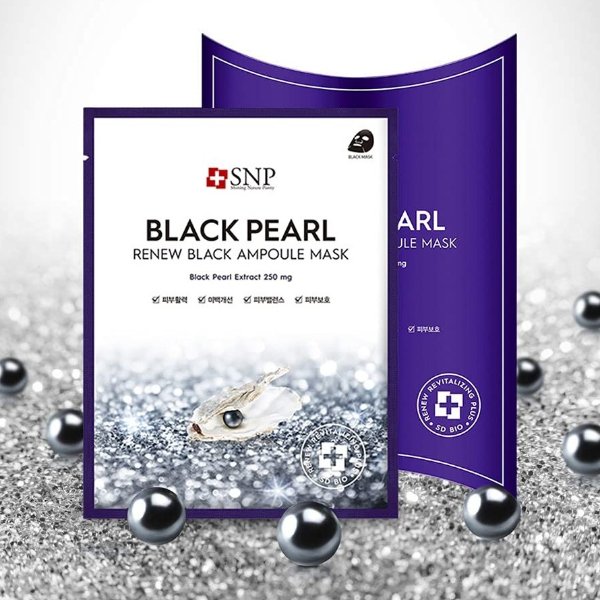 - Black Pearl Renew Ampoule Korean Face Sheet Mask - Restoring & Rejuvenating Effects for All Oily Skin Types - 11 Sheets - Best Gift Idea for Mom, Girlfriend, Wife, Her, Women