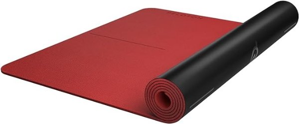 Reversible Workout Mat | 71” x 26” with 5 mm Thickness, Premium Heavy-Duty Floor & Yoga Mat, Tear & Scratch Resistant, Black, Red