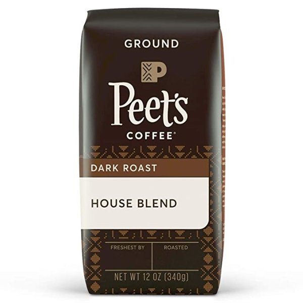 Peet's Coffee House Blend, Dark Roast Ground Coffee, 12 oz