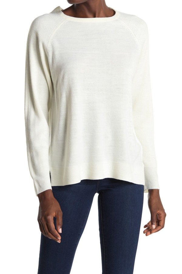 Modern Girl Ribbed Raglan Sleeve Pullover Sweater