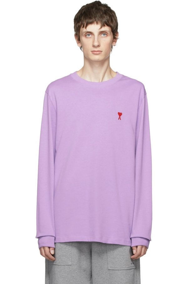 SSENSE Exclusive Purple Ami de Coeur Long Sleeve T-Shirt