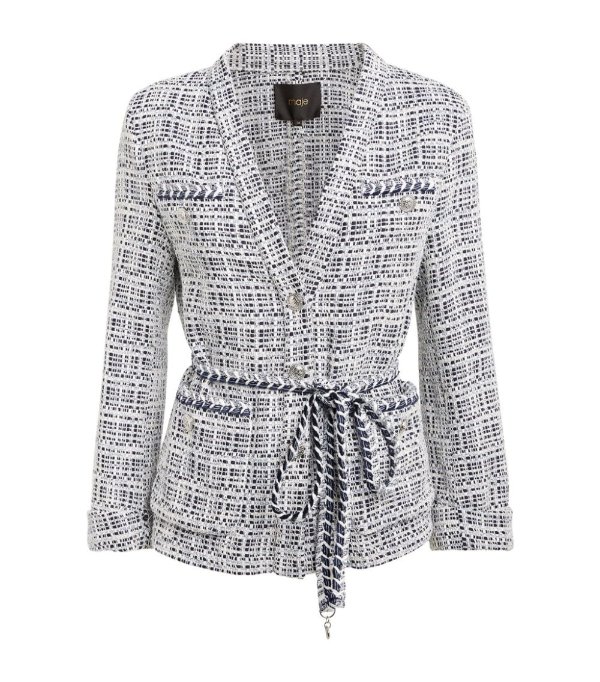 Sale | Maje Tweed Belted Jacket | Harrods US