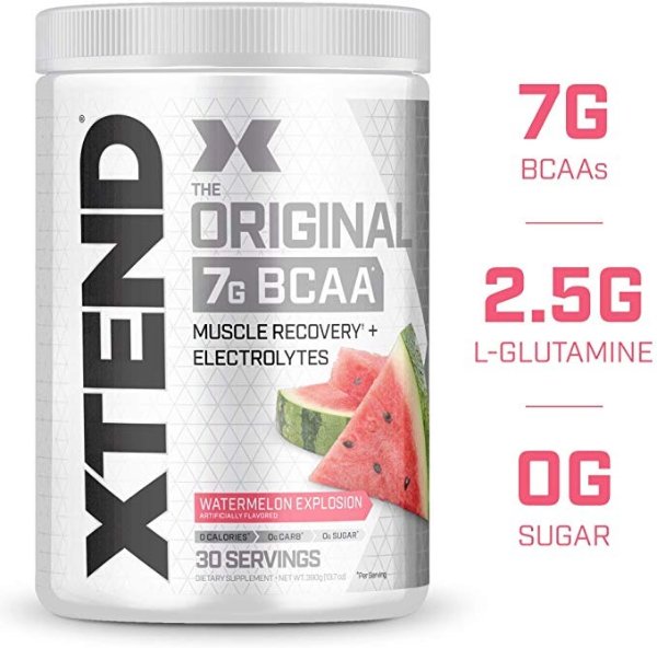 XTEND Original BCAA Powder Watermelon Explosion | Sugar Free Post Workout Muscle Recovery Drink with Amino Acids | 7g BCAAs for Men & Women| 30 Servings