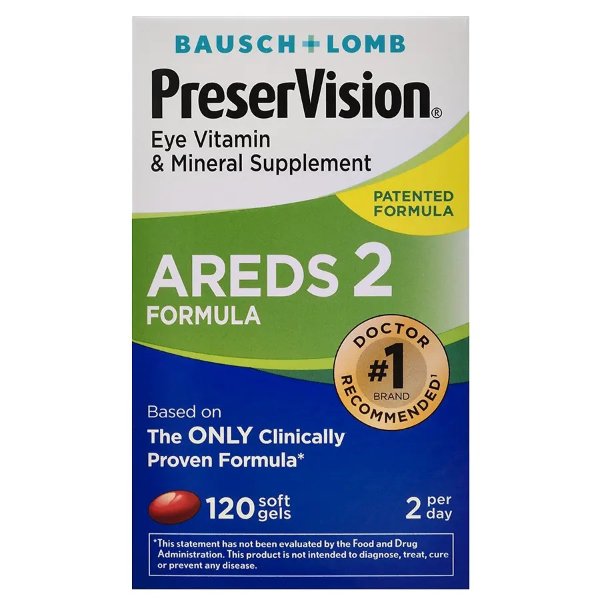 AREDS 2 Formula Eye Vitamin & Mineral Supplement Softgels