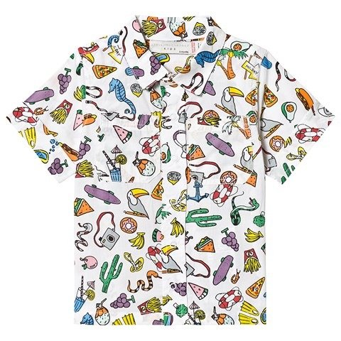 White Food All Over Print Oxford Button Shirt | AlexandAlexa