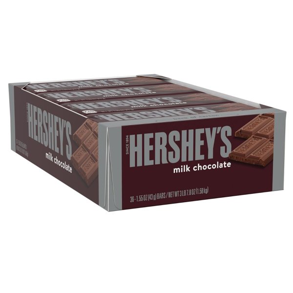 Milk Chocolate Candy Bars, 1.55 oz (36 Count)