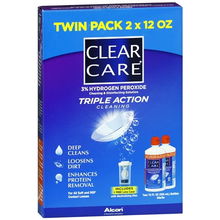 Clear Care Triple Action Cleaning & Disinfecting Solution24.0oz x 2 pack