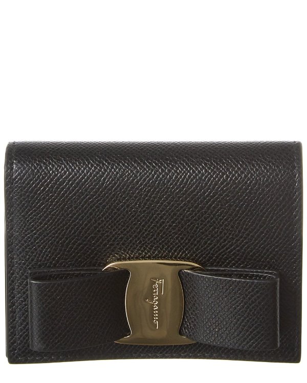 Ferragamo Vara Bow Leather Bifold Wallet