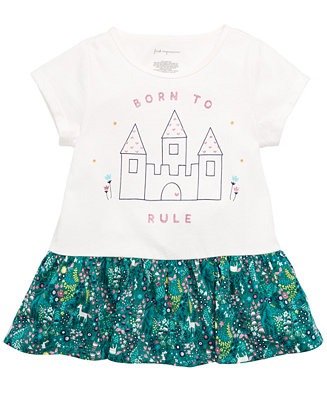 Toddler Girls Castle-Print Cotton Peplum Tunic, Created for Macy's