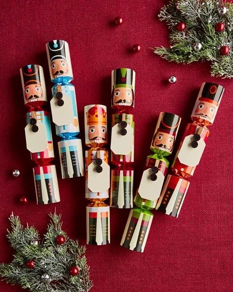 Nutcracker Christmas Crackers with Name Cards