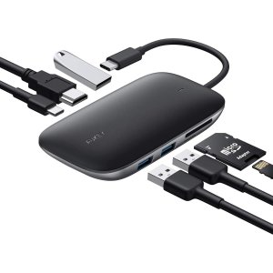 AUKEY USB C Hub 6-in-1 Adapter with 3 USB 3.0 Ports
