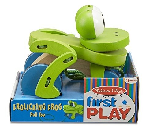 木质小青蛙牵绳玩具