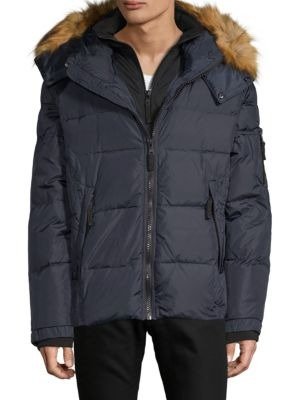Faux Fur Trimmed Quilted Down Jacket