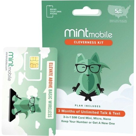 Best Buy - Mint Mobile 4G预付卡 3个月服务 入网包