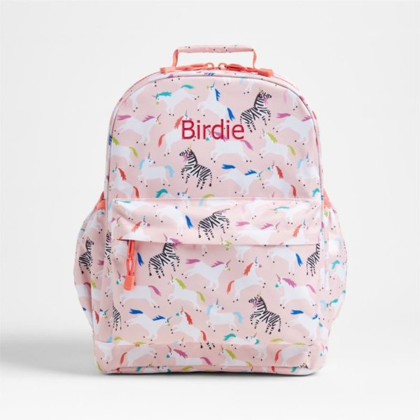 Unicorns Personalized Large Kids School Backpack with Side Pockets | Crate & Kids
