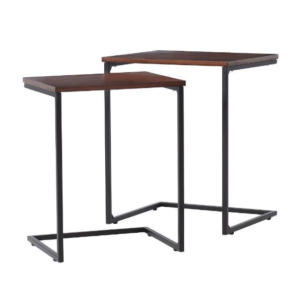 Home Decorators Collection Black 2-Piece Nesting End Table-1933700210 - The Home Depot
