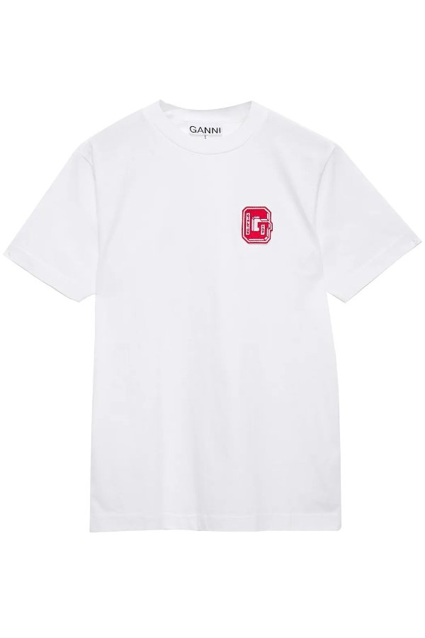 Appliqued cotton-jersey T-shirt