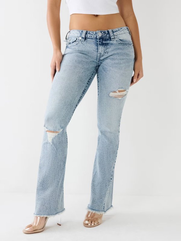 JOEY DISTRESSED LOW RISE FLARE JEAN