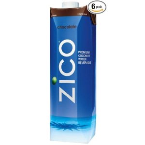 Zico 纯正天然椰子水,巧克力味, 33.8盎司 (6盒)