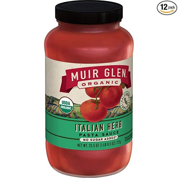 Muir Glen 有机有机意式香草意大利面酱 25.5oz 12罐