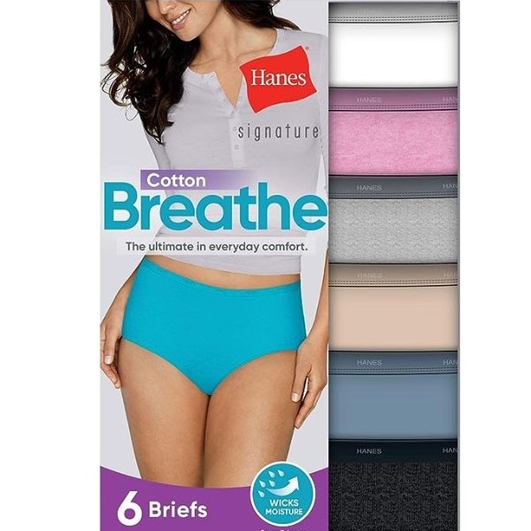 Hanes Women's Signature Cotton Underwear 6-Pack 22.99