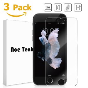 3 Pack Ace Teah (Easy Install) iPhone 6 Tempered Glass Screen Protector High Defintion (HD) with Easy-install Wings