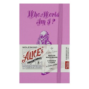 Moleskine Alice's Adventures in Wonderland Limited Edition Notebook, Pocket, Ruled, Pink Magenta, Hard Cover
