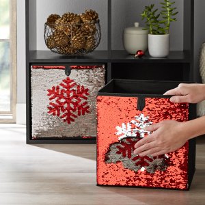 Mainstays Reversible Collapsible Cube Storage Bins