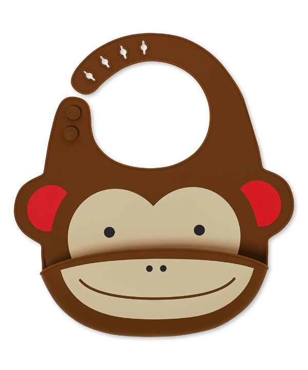Monkey Zoo Fold & Go Silicone Bib
