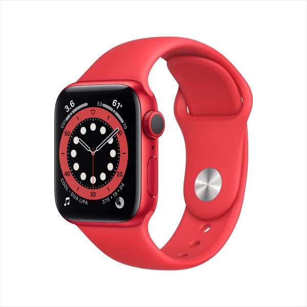 Apple Watch 6 40mm GPS 红色表壳配红色运动表带