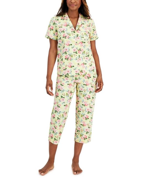 Mommy & Me Matching Printed Notch-Collar & Pants Pajama Set, Created For Macy's